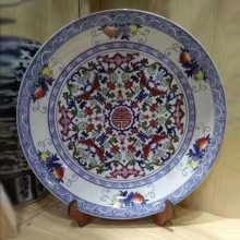 龙虾宴特大号盘子酒店1米2超大圆盘陶瓷大盘海鲜大咖盘青花大瓷盘