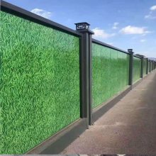 商洛市 小草绿彩钢围挡 工地施工铁皮瓦围蔽 建筑路边挡板隔离护栏