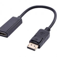 DP 1.2 M TO HDMI 1.4 F 转换线 支持3D影音 厂家订做 黑色
