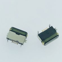 MICRO 5PIN防水母座 四脚前贴后插 板上型 单排贴片SMT 防水IPX7