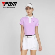 PGM高尔夫服装女运动上衣短袖T恤翻领拉链弹力速干女装衣服厂家