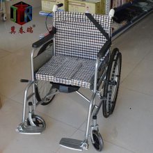 老人轻便手推可折叠轮椅带坐便器加厚钢管老年人病人手推代步车