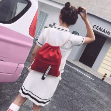 帆布拉绳背包学校健身房帆布拉绳袋帆布存储背包青少年学校背包