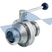 实力商家伟恒流体卫生级不锈钢304手动螺纹蝶形球阀