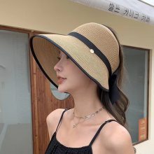 夏季出游防晒遮阳防紫外线可折叠空顶帽百搭是时尚帽子女潮