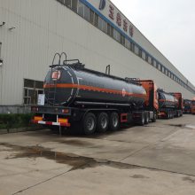 江苏无锡东风天龙钢衬塑罐车, 26立方氢氧化钠罐车制造工厂