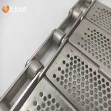 不锈钢金属链板输送带 加厚载重能力强挡板式传送网 食品级传动带