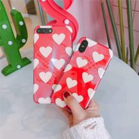 日韩简约红色爱心苹果x手机壳iphone8plus全包保护套软潮女蓝光6s