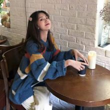 批发女式毛衣打底针织衫圆领套头宽松都市休闲韩版毛衣广西哪有毛衣厂