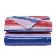 单双面覆膜遮阳布6*50m三色塑料布彩条布加厚防水布防晒遮阳棚布