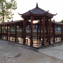 凉亭古建长廊防腐木炭化木八角凉亭六角凉亭景观四角凉亭