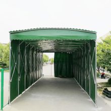 青 岛工厂搭建活动仓库雨棚 户外电动遮阳蓬 伸缩移动库房 可加急定制
