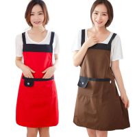 时尚韩式厨房做饭围裙纯棉长袖防水穿衣成人工作罩衣女油反护衣服
