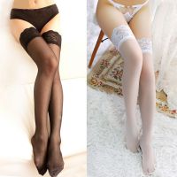 蕾丝长筒丝袜女士过膝情趣性感夏季超薄透明高筒半截大腿吊带袜子