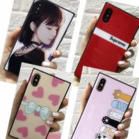 iphone7plus手机壳苹果X潮牌玻璃保护套 6S/8Psuperme方厂家直销
