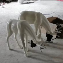 玻璃钢写实动物雕塑-树脂小鹿艺术摆件-玻璃钢路子雕塑大量批发