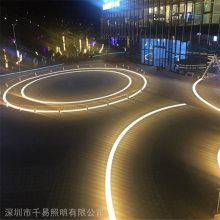 千易订制 线条灯 可过车广场地埋灯 LED成品灯带 黑色线形灯