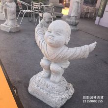 批发各种石雕小沙弥 寺院石头小和尚石雕