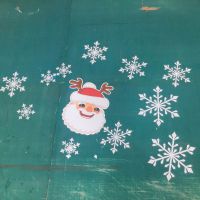 布吉圣诞雪花静电贴纸装饰 橱窗玻璃贴 红白色雪花片贴画 圣诞窗贴墙贴