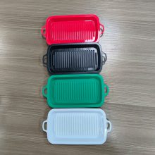 PP塑料碟定制 方形塑料甜品碟 實(shí)色條紋碟 長(zhǎng)方形塑膠碟 塑料小吃碟