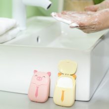 一次性香皂片便携式迷你可爱盒装肥皂纸学生儿童户外洗手片香皂纸