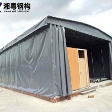 常德市临澧县 定做推拉蓬大型户外移动展销雨棚 建设工地防水红白喜事遮阳篷移动推拉篷 湘粤品牌