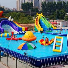 室外支架水池水上乐园游乐设施 动漫水上世界 郑州心悦可移动的支架游泳池