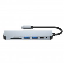 六合一擴(kuò)展塢TYPE-C轉(zhuǎn)HDMI+USB3.0*1+USB2.0*1+PD+SD+TF