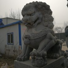 石雕狮子 迎宾石头狮子一对 传统中式石雕狮子