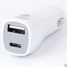 秋叶原 智能车载充电器一分二 车充usb+type-c口车用手机充电器