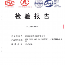 超大钢制防火门检验报告