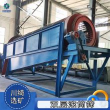 双层滚筒筛分洗机 河卵石擦洗机 水洗式粘泥矿石圆筒洗矿机