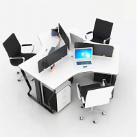 福建屏风办公桌4人位简约办工作家具组合职员办公室电脑桌椅隔断卡座办公家具