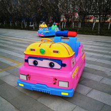 户外豪华电动碰碰车小警车 充气电瓶车亲子摩托车广场游乐设备直销