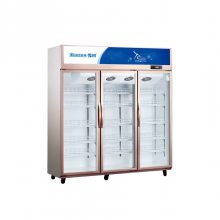 雪村LC-1500CF商用三门风冷陈列柜 上置压缩机 超市冷藏柜供应