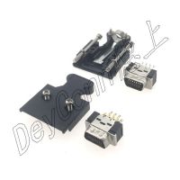 德上电子SCSI连接器 HPCN14芯焊线公头螺丝式 3M10314替代品