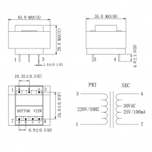 仪表专用变压器 EI41X13 插针变压器