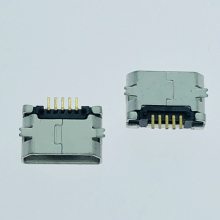 MICRO 5P全贴母座 贴片SMT 两脚贴板 L=5.9mm 加焊脚
