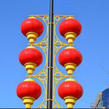 雄安新区led灯笼中国结 春节装饰灯杆挂件 亚克力发光中国结led灯