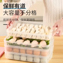 速冻保鲜饺子盒 家用冰箱方形带盖透明塑料收纳盒大容量密封托盘