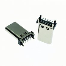 14P立式贴片15.0mm母座 USB3.1 10P四脚直立式SMT插座 TYPEC立式180°贴板