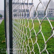 学校篮球场防护围网 勾花铁丝护栏网 绿色浸塑围栏网