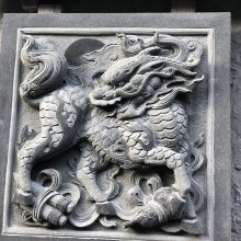 石雕龙浮雕 双龙戏珠浮雕屏风墙 石雕地雕龙浮雕