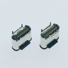 180度立式SMT USB TYPE-C 24P母座 立贴板上型 高6.5-5.0mm插座