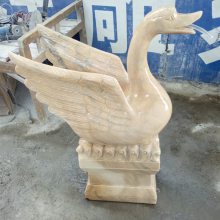 汉白玉天鹅喷水摆件 水池景观摆件天鹅 白天鹅雕塑