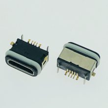 前贴后插 MICRO 5P贴片防水母座 板上型 四脚DIP+SMT 防水IPX7