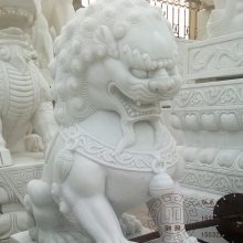 石狮子工艺品 大理石狮子 雕塑纯手工雕刻