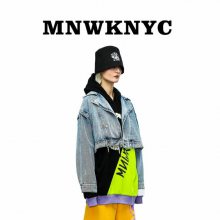 大眼球一MNWKNYC牛仔外套 时尚街头潮牌女装牛仔外套 秋季女装外套货源
