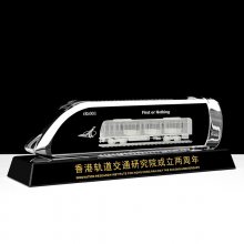 物流快递公司纪念品定制水晶汽车火车模型送客户的模型礼品制作