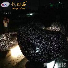 新魅石GRC厂定制透光园林景观鹅卵石灯透光混凝土艺术灯